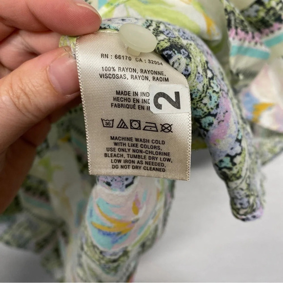 Anthropologie Maeve Blouse Ruffle Sleeve Floral Flowy 2 Maya - Picture 10 of 11